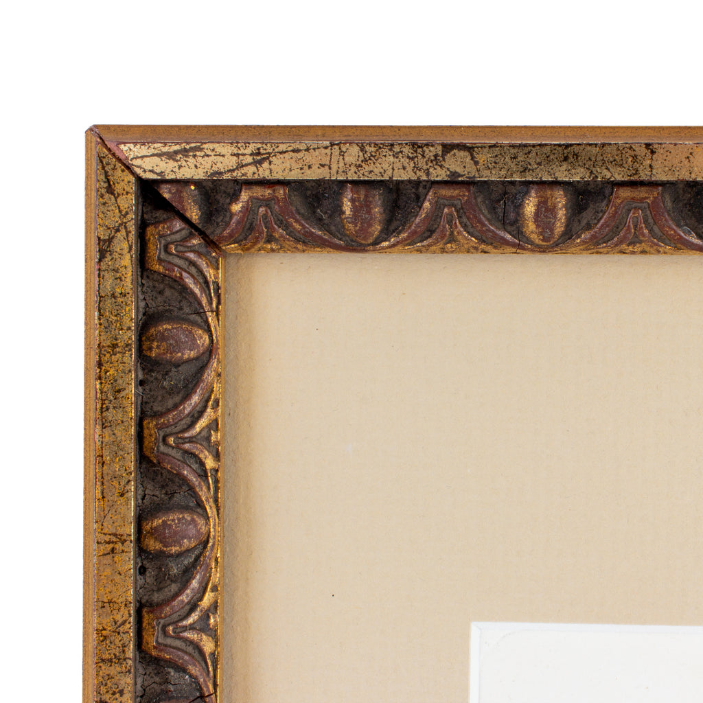 Framed European Religious Print in Gilt Frame