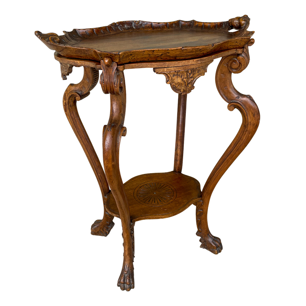 Antique French Carved Oak Louis XVI Tray Top Table
