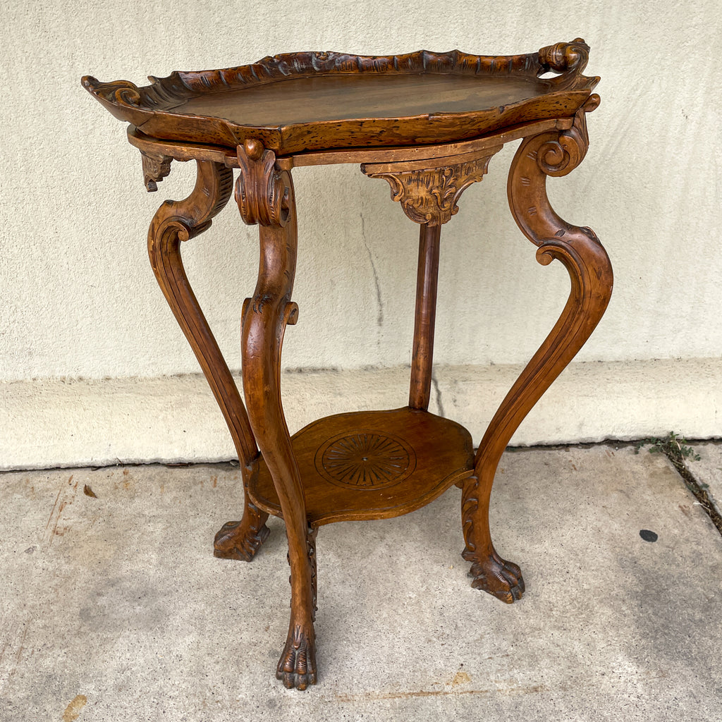 Antique French Carved Oak Louis XVI Tray Top Table