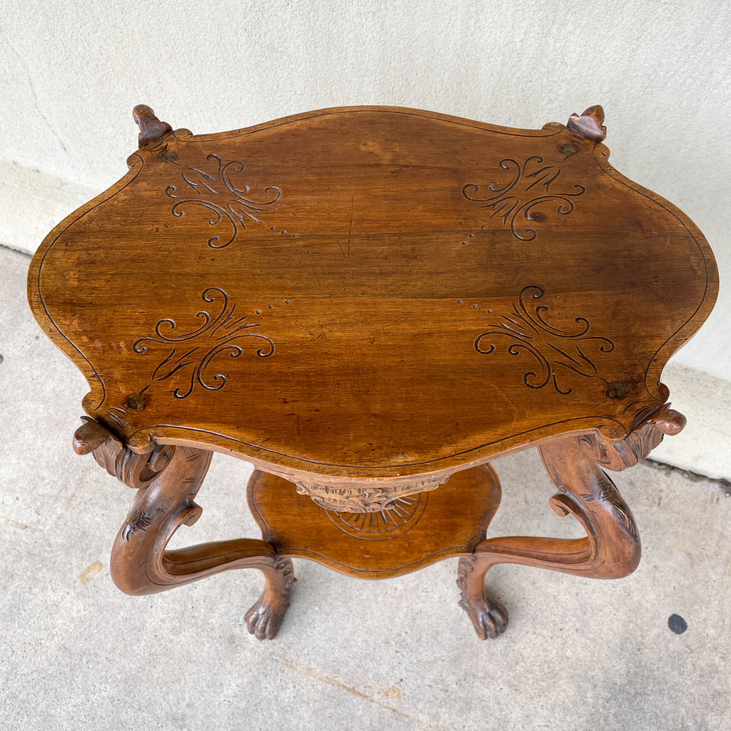 Antique French Carved Oak Louis XVI Tray Top Table