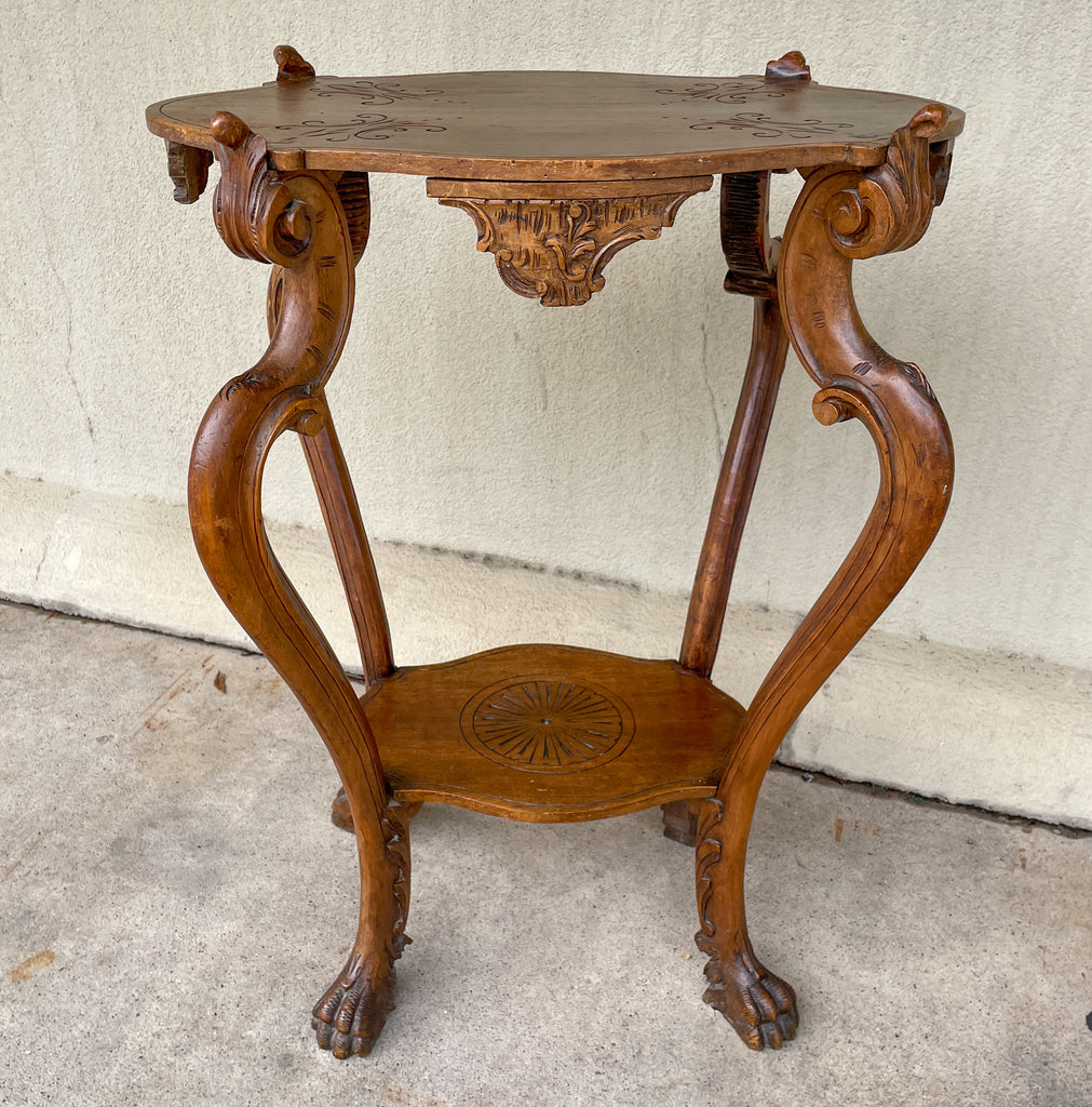 Antique French Carved Oak Louis XVI Tray Top Table