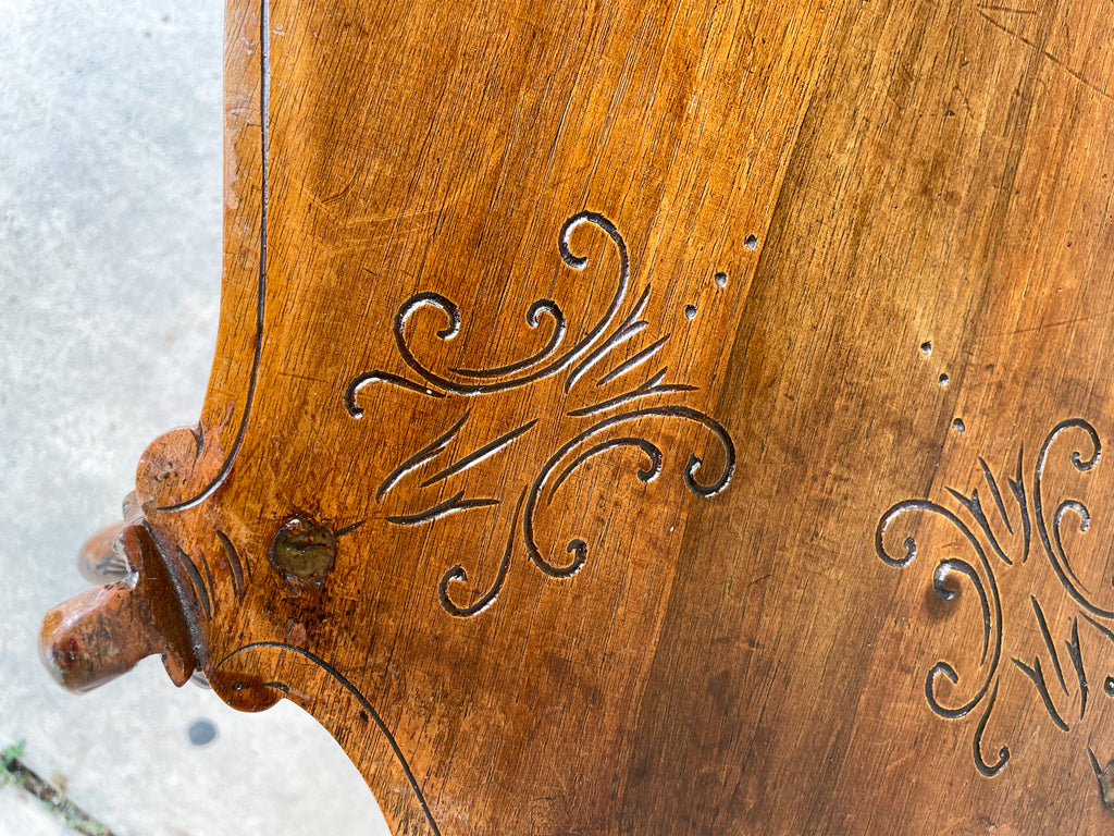 Antique French Carved Oak Louis XVI Tray Top Table