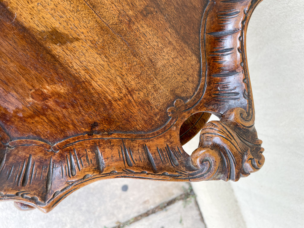 Antique French Carved Oak Louis XVI Tray Top Table