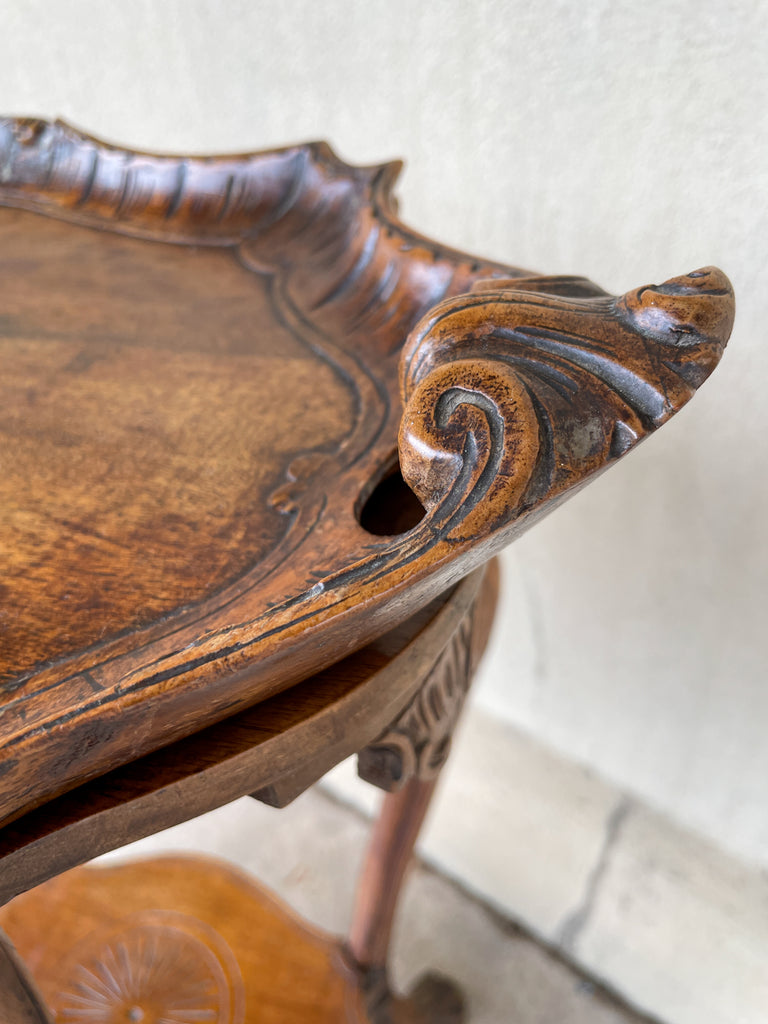 Antique French Carved Oak Louis XVI Tray Top Table