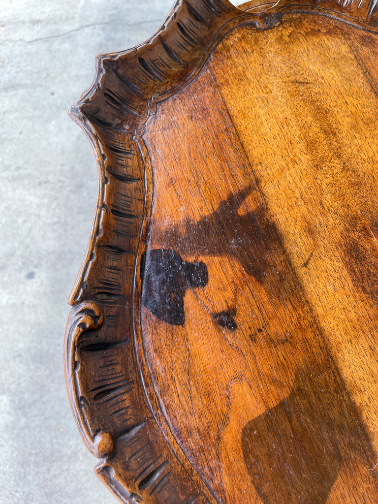 Antique French Carved Oak Louis XVI Tray Top Table
