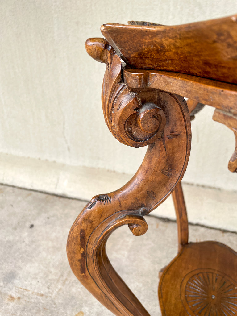 Antique French Carved Oak Louis XVI Tray Top Table
