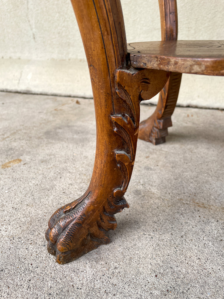Antique French Carved Oak Louis XVI Tray Top Table