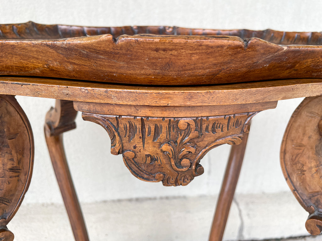Antique French Carved Oak Louis XVI Tray Top Table