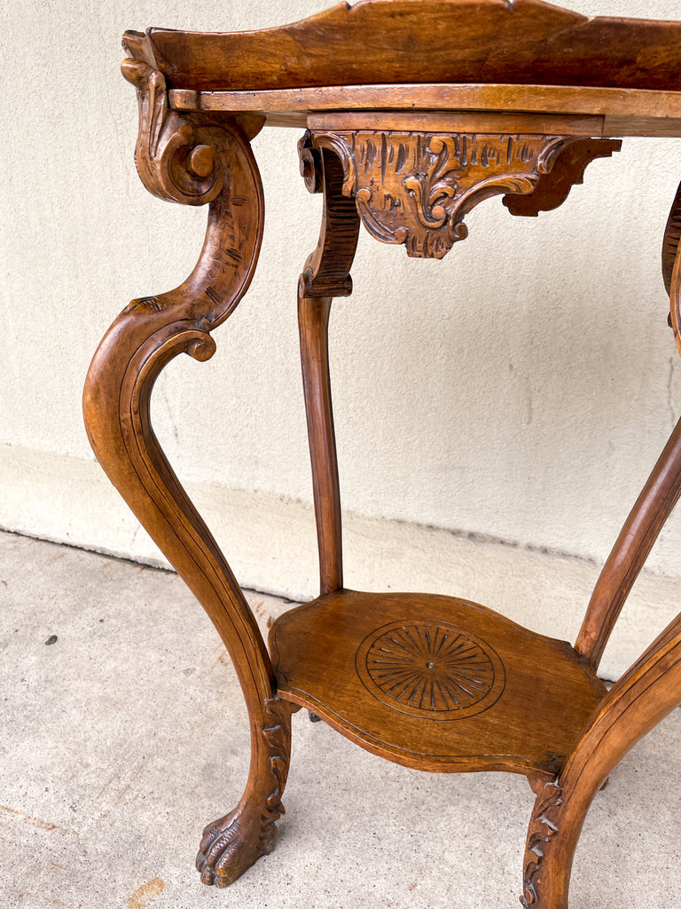 Antique French Carved Oak Louis XVI Tray Top Table