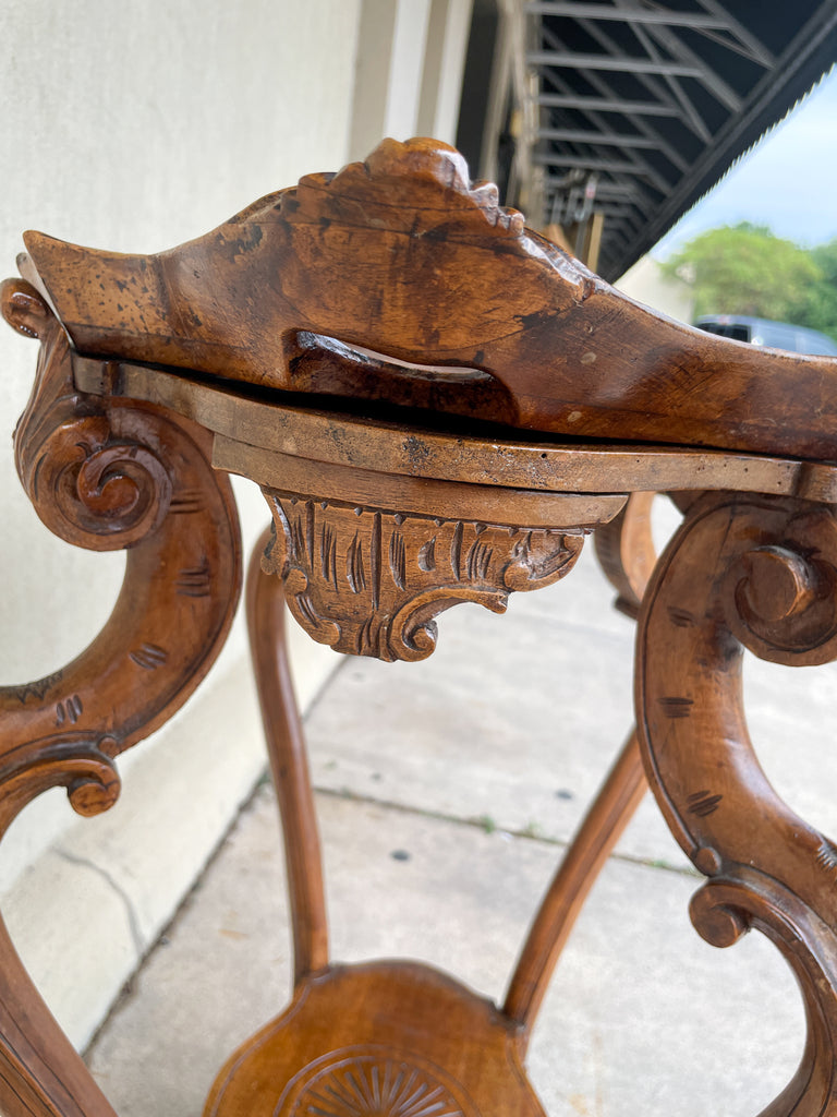 Antique French Carved Oak Louis XVI Tray Top Table