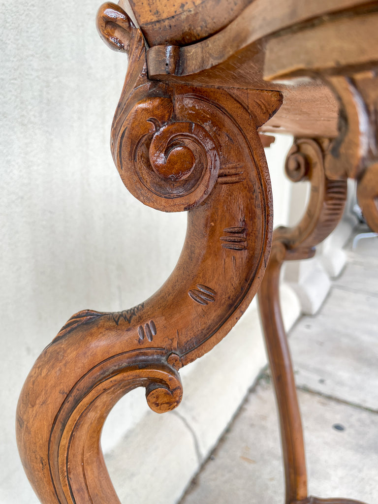 Antique French Carved Oak Louis XVI Tray Top Table