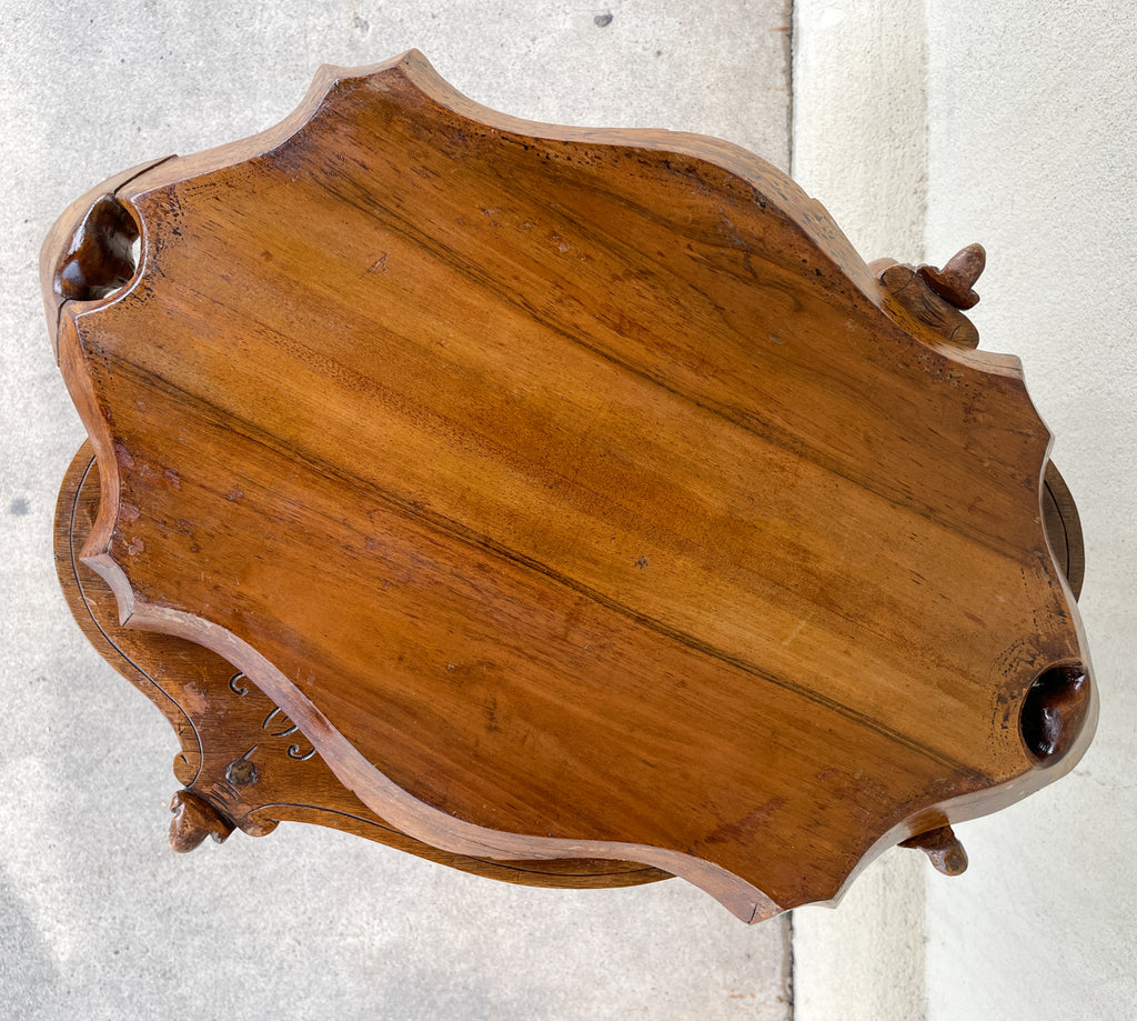 Antique French Carved Oak Louis XVI Tray Top Table