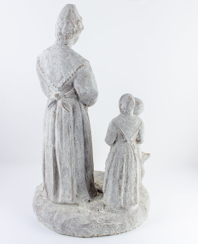 Antique French Plaster Religious Statue