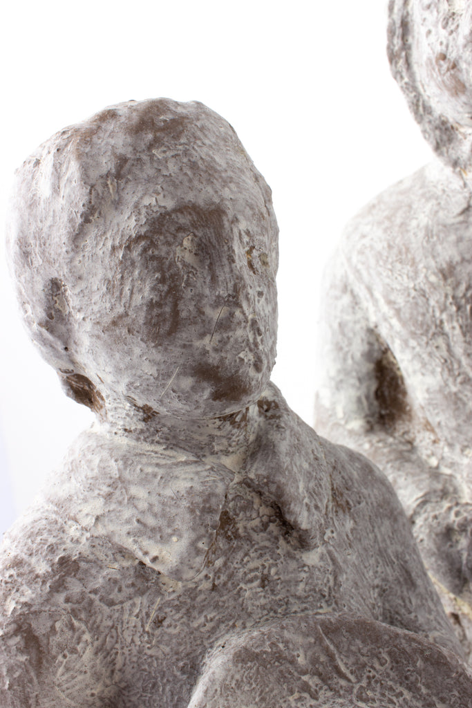 Antique French Plaster Religious Statue