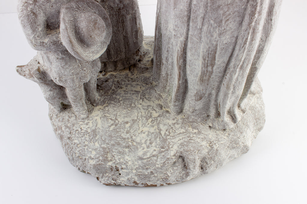 Antique French Plaster Religious Statue