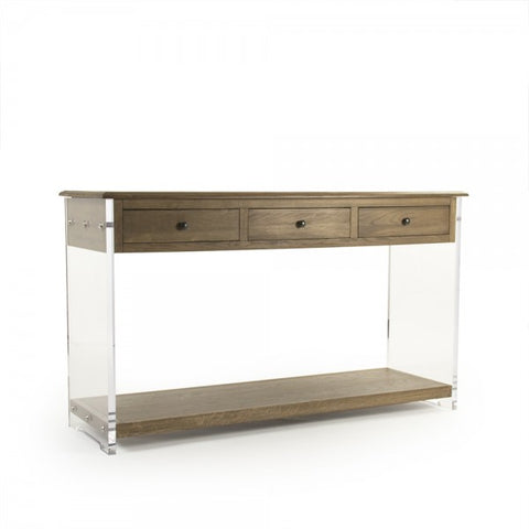 Talon Oak & Acrylic Console