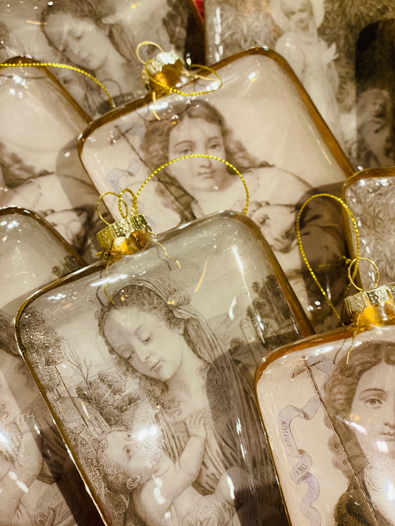 Handblown Glass Ornaments with Saints Images | Three Styles