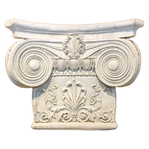 Vintage Cast Stone Corinthian Pillar Fragment Wall Plaque