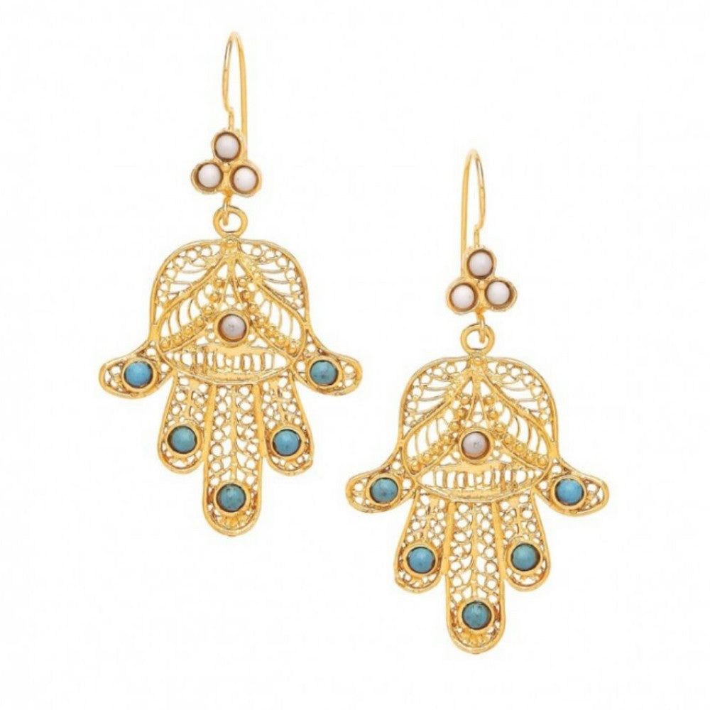 Turkish Delights Earrings: Large Hamsa Earrings from Istanbul