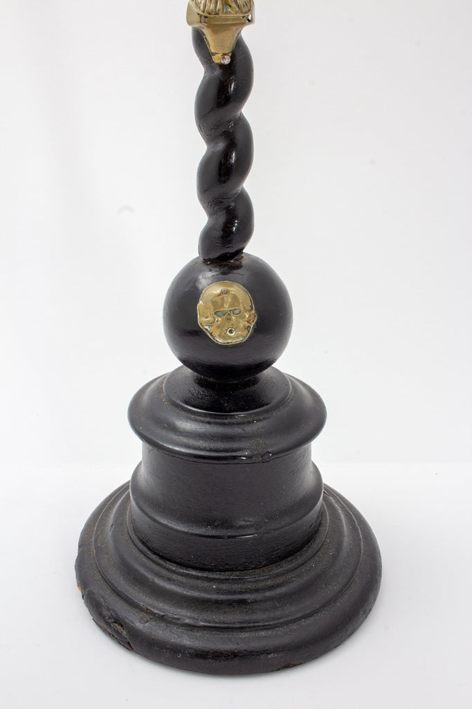 Antique Lacquered Wood & Brass Altar Crucifix found in France