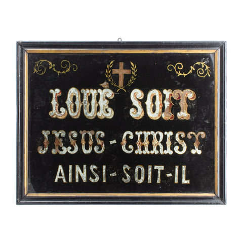 Antique French Glass Sign