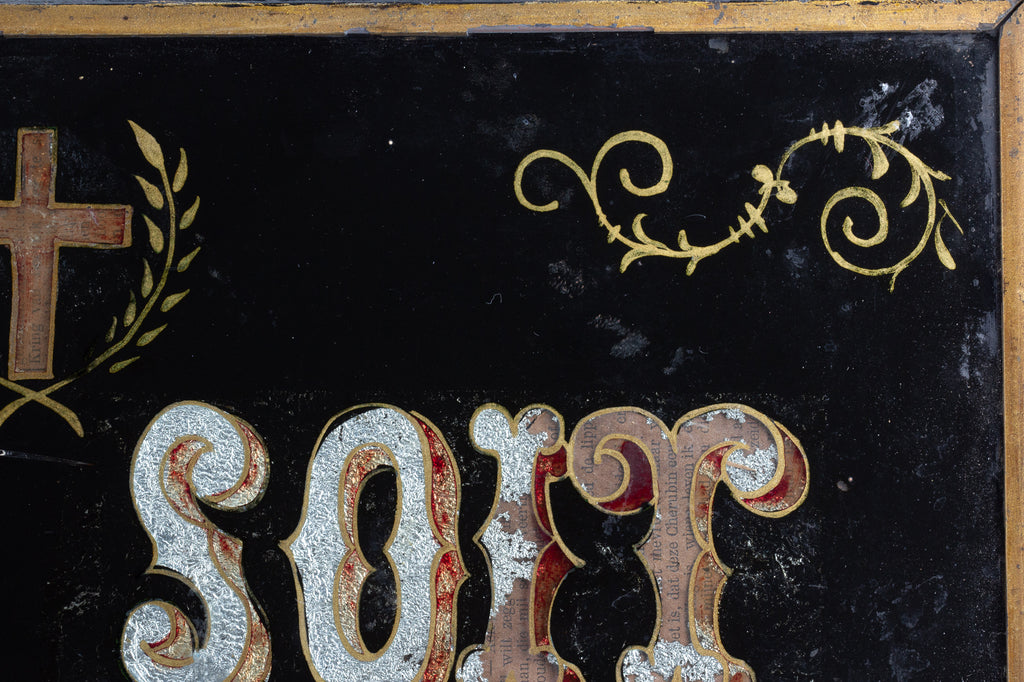 Antique French Glass Sign