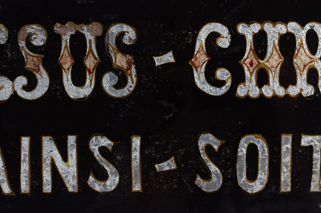 Antique French Glass Sign