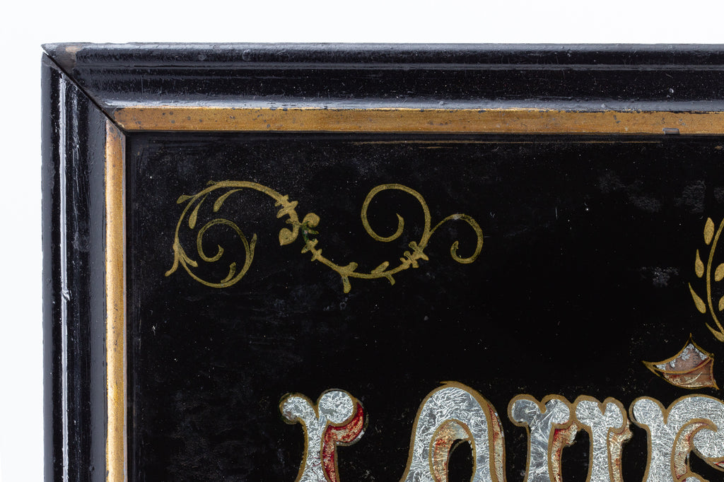 Antique French Glass Sign