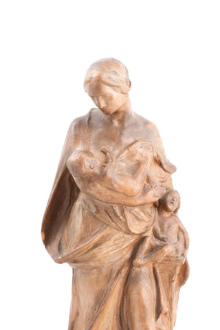 Vintage French Earthenware "Mother" Sculpture