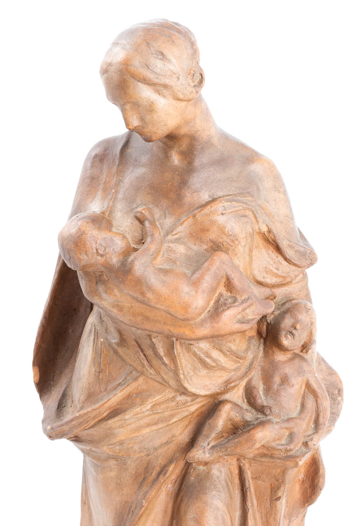 Vintage French Earthenware "Mother" Sculpture