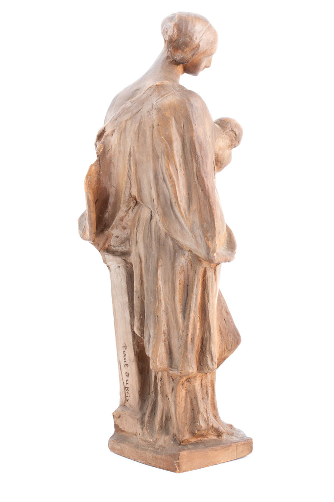 Vintage French Earthenware "Mother" Sculpture