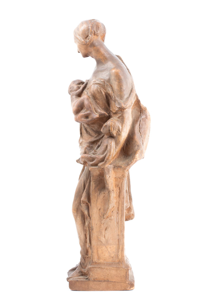 Vintage French Earthenware "Mother" Sculpture
