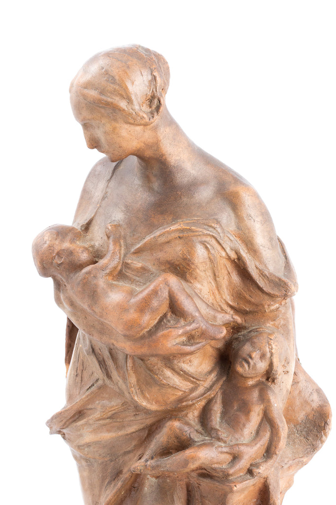 Vintage French Earthenware "Mother" Sculpture