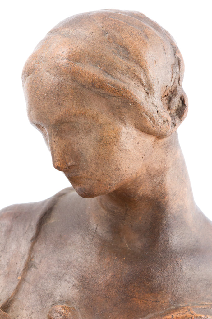 Vintage French Earthenware "Mother" Sculpture