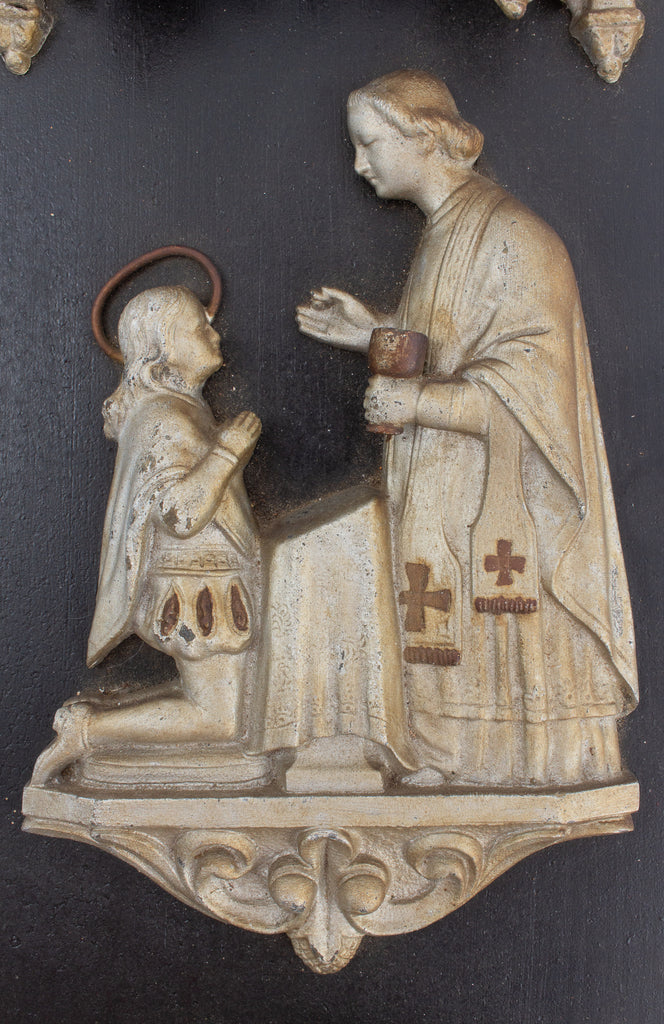 Antique French Holy Water Font Plaque