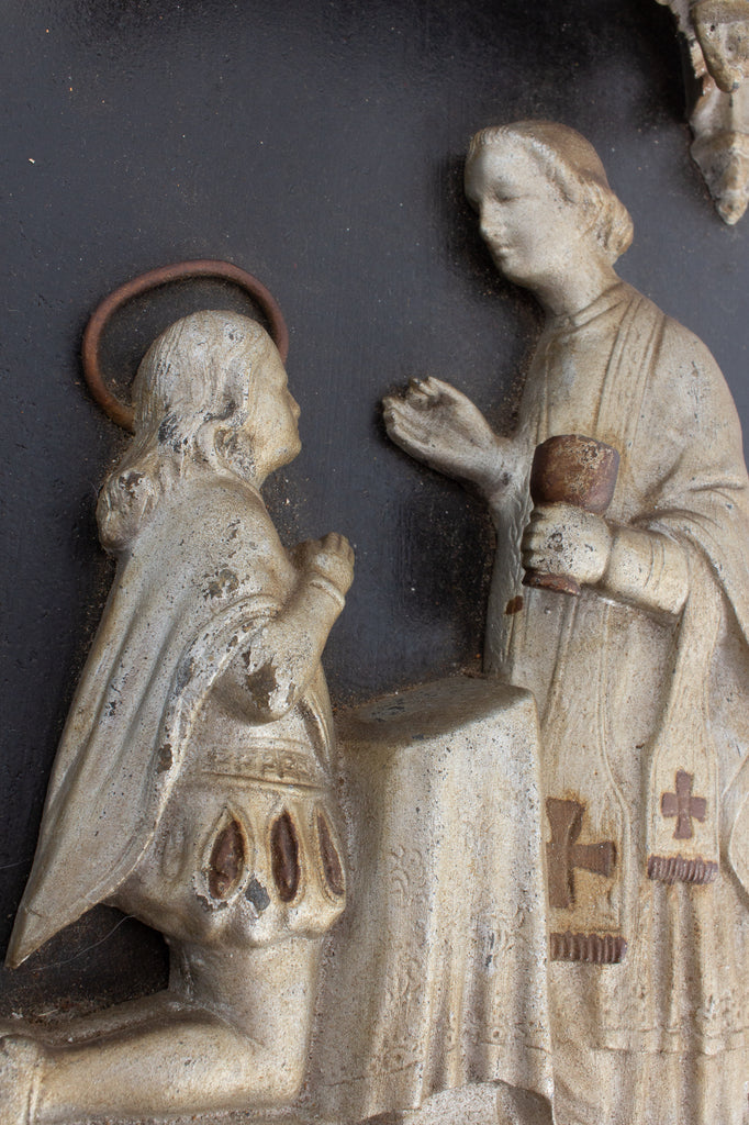 Antique French Holy Water Font Plaque