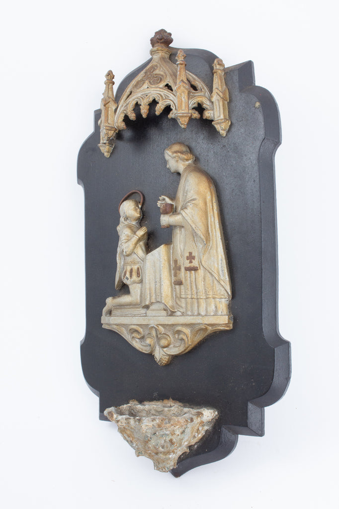 Antique French Holy Water Font Plaque