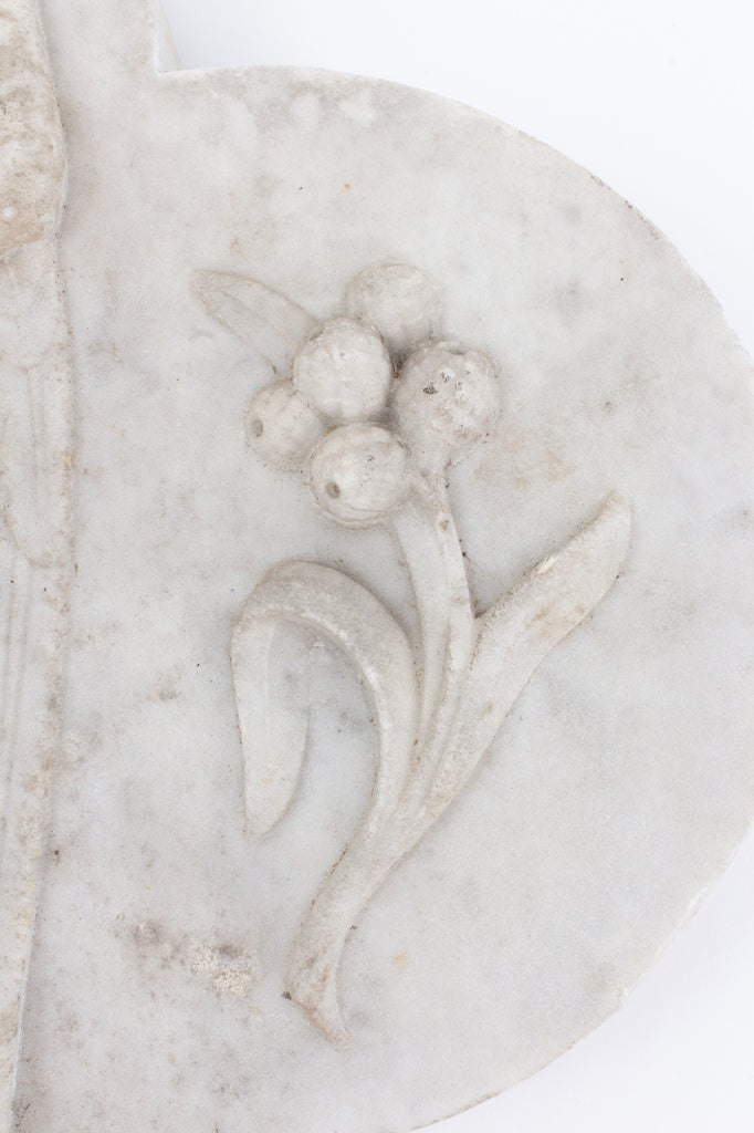 Antique French Marble Angel Plaque
