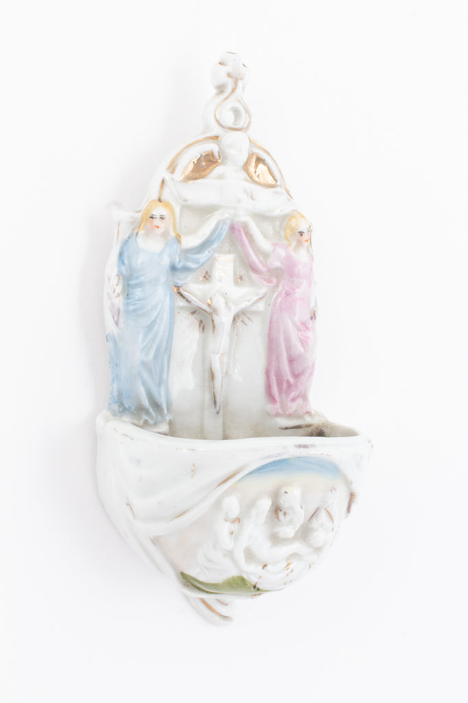 Small Antique French Porcelain Water Font