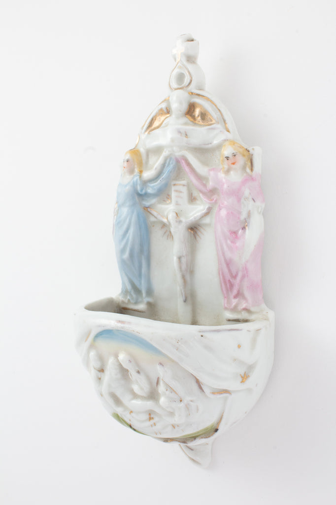 Small Antique French Porcelain Water Font