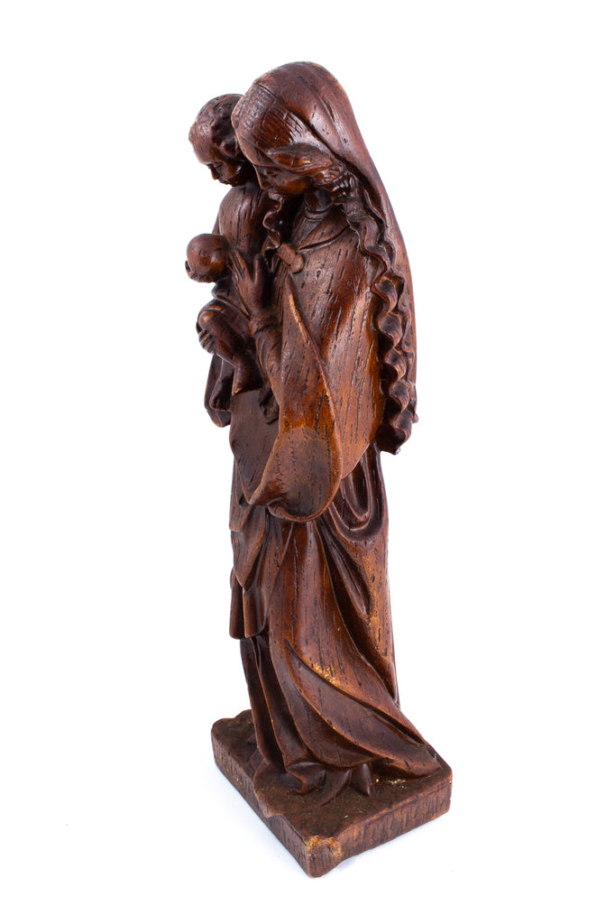 Vintage 1920s Belgian Earthenware Holy Mother Statue