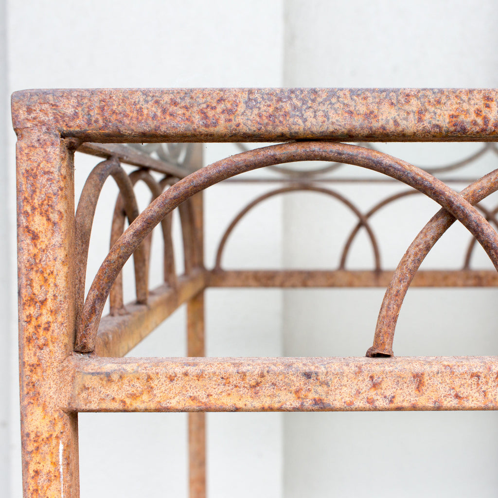 Pair of Antique French Iron & Glass Bar Tables from a Parisian Flower Shop