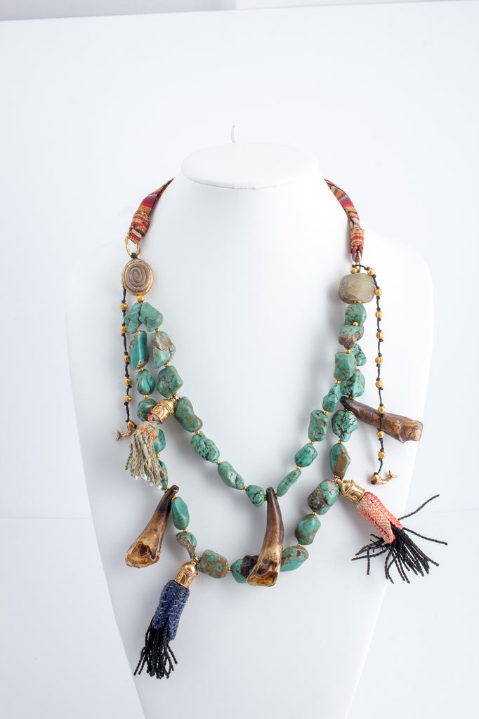 Handmade Turquoise Statement Necklace from Istanbul