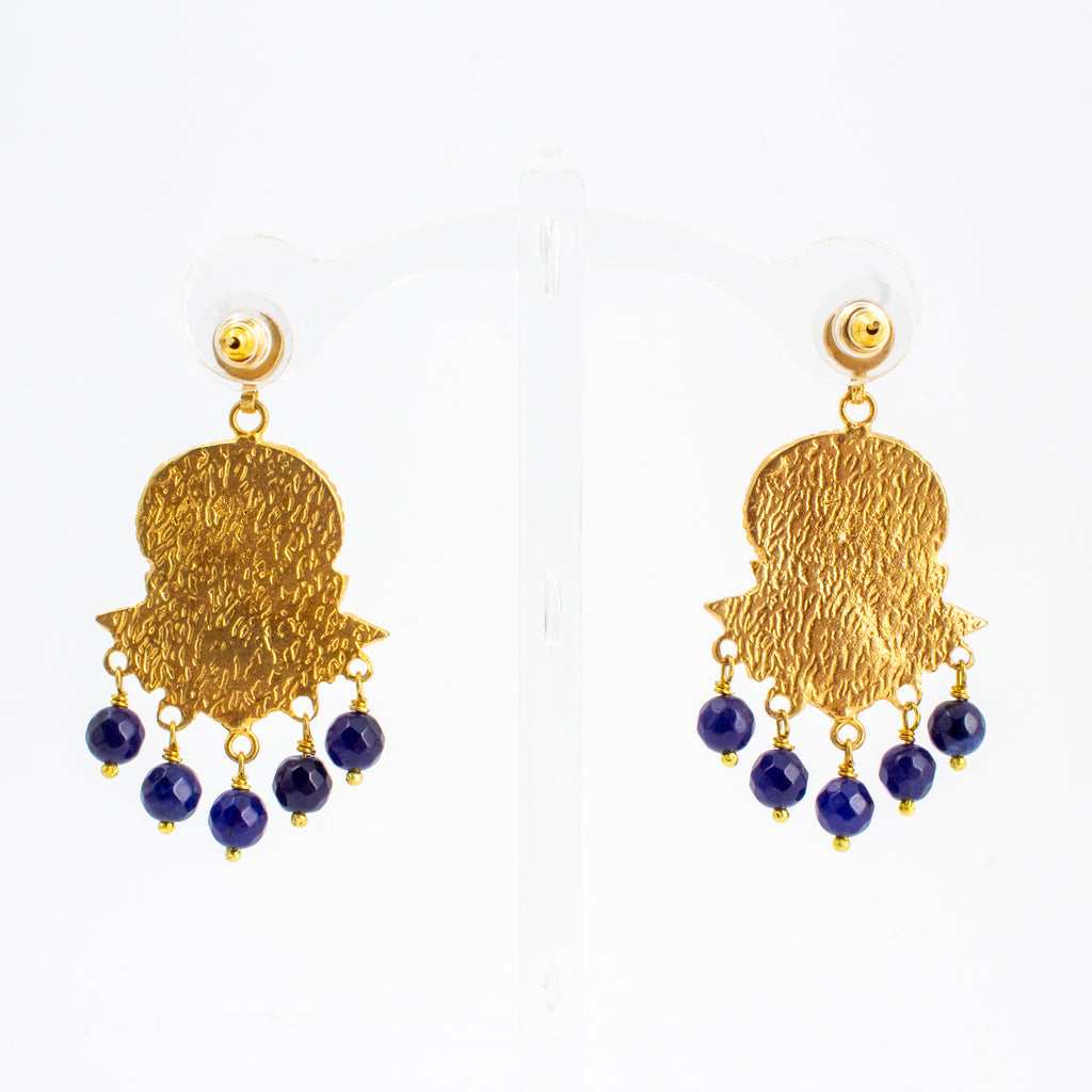Handmade Turquoise & Coral Chandelier Earrings from Istanbul