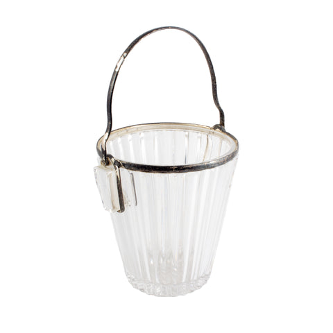 Vintage French Crystal & Silver Plate Ice Bucket