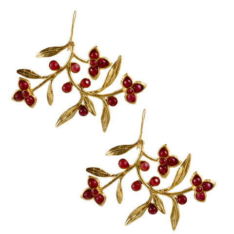 Turkish Delights Earrings: Kashmir Floral Pendants (Two Colors)