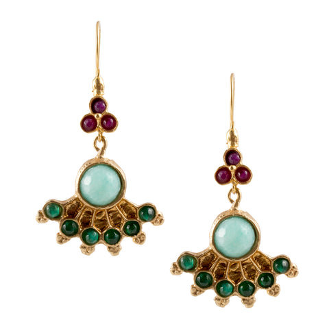 Turkish Delights Earrings: Colorful Fan Drops