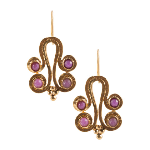 Turkish Delights Earrings: Pink Quartz or Turquoise Byzantine Drops