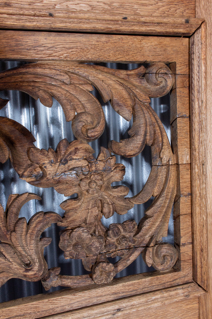 Large Antique French Oak Prie Dieu with Open Carvings