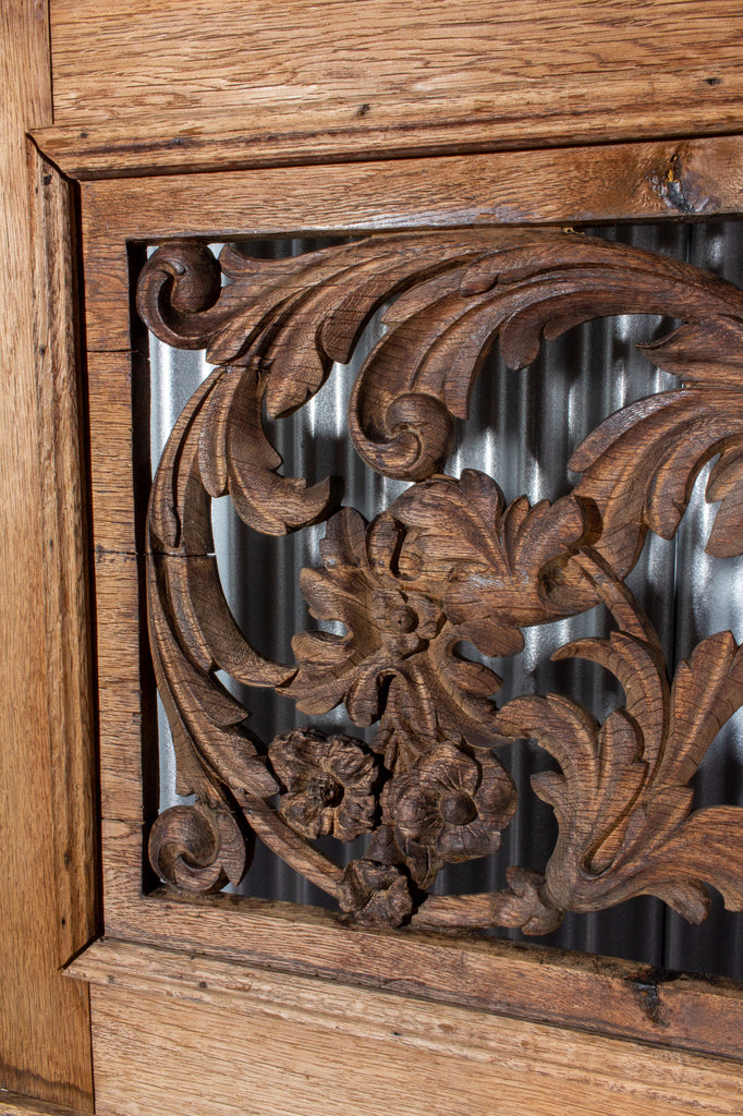 Large Antique French Oak Prie Dieu with Open Carvings